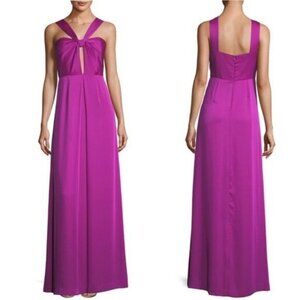 Jill Jill Stuart Halter Keyhole Formal Satin Evening Gown Purple Read 4